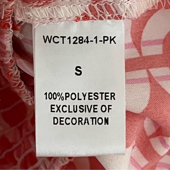 THML Anthro Stylish chic red chiffon Smocked Neck waist sleeveless Peplum Top - Picture 8 of 8